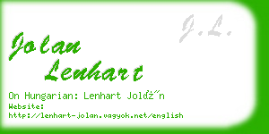 jolan lenhart business card